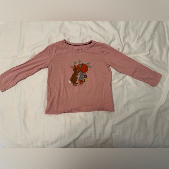 Mini Boden Fall Bunny & Mouse Pumpkin Appliqué Long Sleeve Top 3-4Y - Picture 2 of 4